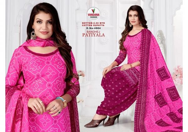 Vandana Bandhej Patiyala Vol-4 indo Cotton Patiyala Dress Material